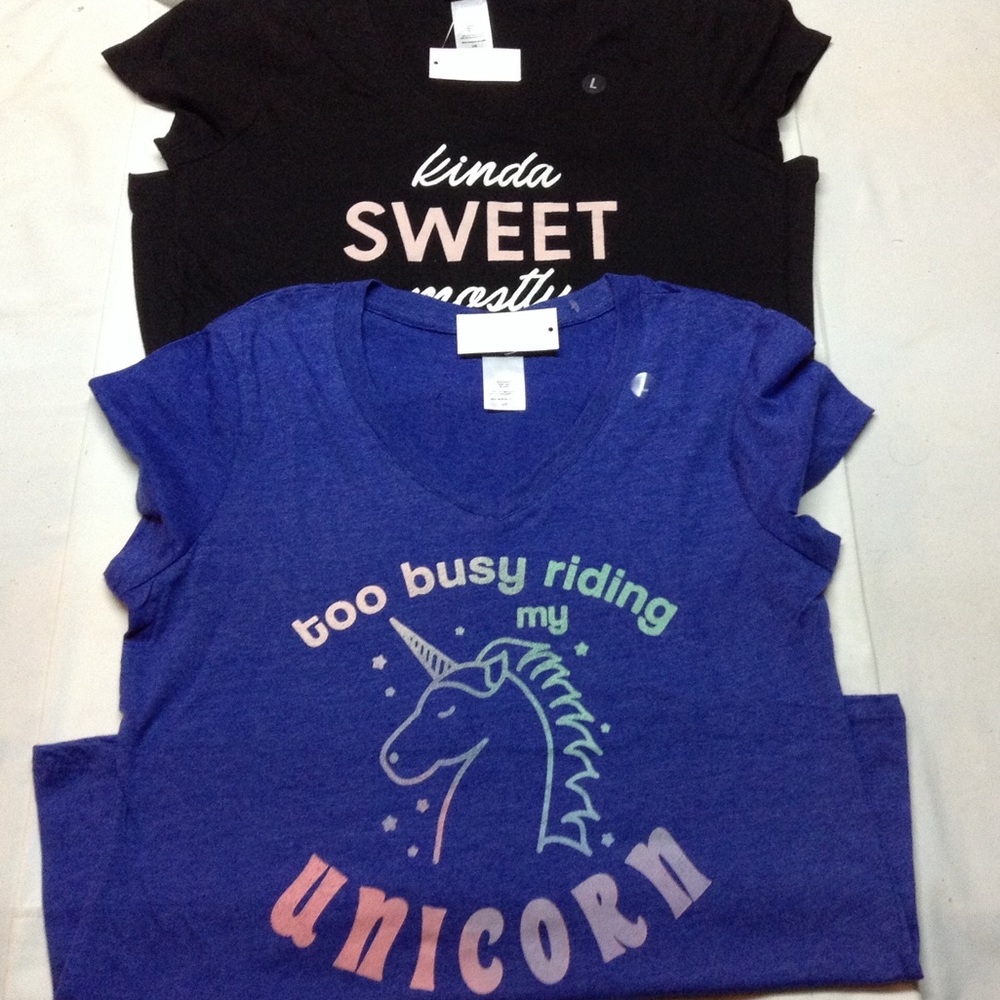 Two - VNeck short sleeve T's (Jr.s)👚